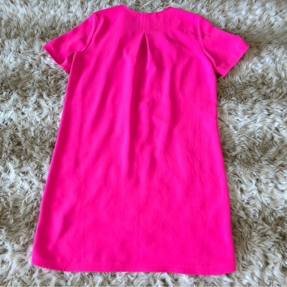 TRINA Turk Hot Pink Taliah Zipper Front Short Sleeve Dress - Picture 3 of 9
